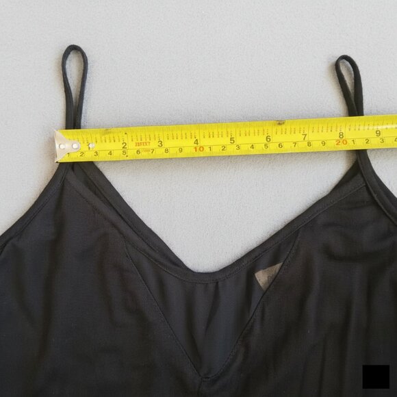 Pebble and Stone Women Black Double Layer Flared Size S Tank Top Spaghetti Strap - Picture 10 of 12